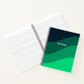 Green Black Ombre Wave Muster Notizblock (Innenseite)