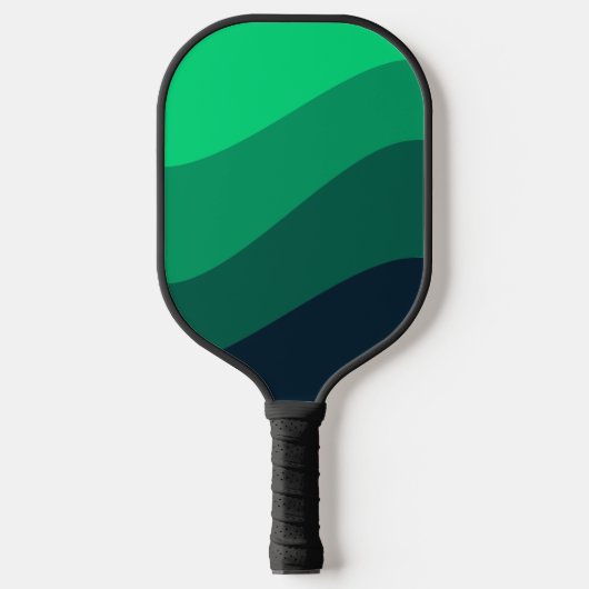 Green Black Ombre Wave Muster Pickleball Schläger (Vorderseite)