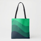 Green Black Ombre Wave Muster Tasche (Vorderseite)