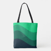 Green Black Ombre Wave Muster Tasche (Rückseite)