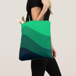 Green Black Ombre Wave Muster Tasche