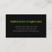 Green & Black Paint Spritzer Urban Business Card Visitenkarte (Rückseite)