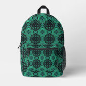 Green & Black Paisley Bedruckter Rucksack (Vorderseite)