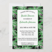 Green Black Palm Tree Modern Summer Shower Party Einladung (Vorderseite)