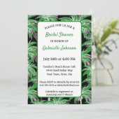 Green Black Palm Tree Modern Summer Shower Party Einladung (Stehend Vorderseite)