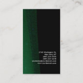 Green Black Pattern Einzigartige Visitenkarte (Rückseite)