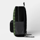 Green Black Plaid Pattern Bedruckter Rucksack (Rechts)