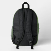 Green Black Plaid Personalize Pattern Bedruckter Rucksack (Rückseite)