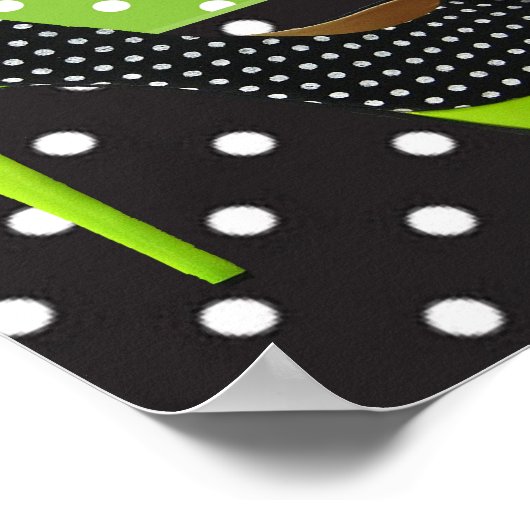 Green & Black Polka Dot High Heel Poster (Ecke)