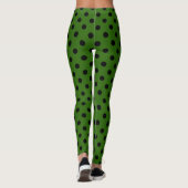 Green Black Polka Dot Pattern Leggings (Rückseite)