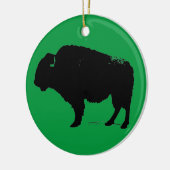 Green Black Pop Art Buffalo Bison Keramik Ornament (Links)