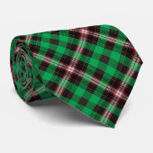 Green Black Raute Tartan Kariertes Muster Krawatte (Gerollt)