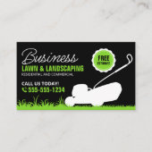 Green Black Ray Landscaping Service Lawncare Mow Visitenkarte (Vorderseite)