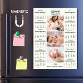 Green Black Red 2026 Calendar Photo Collage Magnet