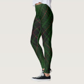 Green Black Red Trendy Diagonal Tartan Kariert Leggings (Links)