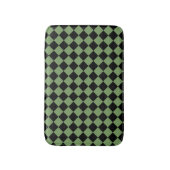 Green Black Schachbrett Diamond Pattern Badematte (Vorderseite Vertikal)