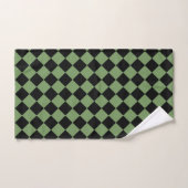 Green Black Schachbrett Diamond Pattern Badhandtuch Set (Handtuch)