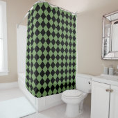 Green Black Schachbrett Diamond Pattern Duschvorhang (Beispiel)