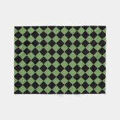 Green Black Schachbrett Diamond Pattern Fleecedecke (Vorderseite (Horizontal))
