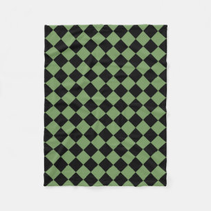 Green Black Schachbrett Diamond Pattern Fleecedecke