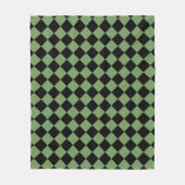 Green Black Schachbrett Diamond Pattern Fleecedecke (Vorderseite)
