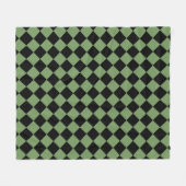 Green Black Schachbrett Diamond Pattern Fleecedecke (Vorderseite (Horizontal))