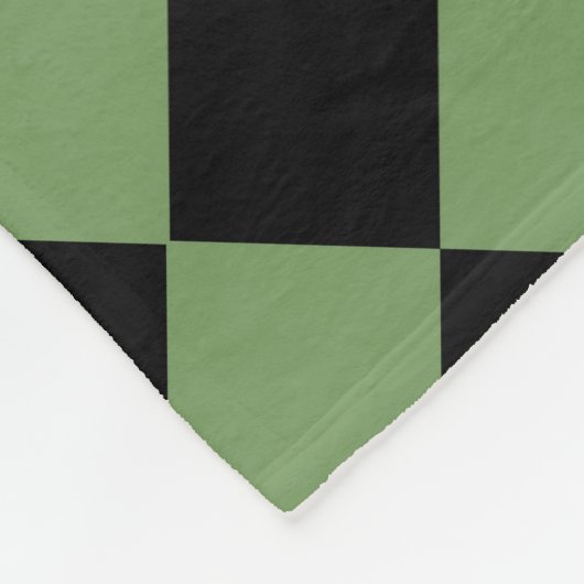 Green Black Schachbrett Diamond Pattern Fleecedecke (Ecke)