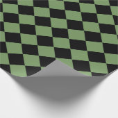 Green Black Schachbrett Diamond Pattern Geschenkpapier (Ecke)