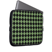 Green Black Schachbrett Diamond Pattern Laptopschutzhülle (Vorne Rechts)