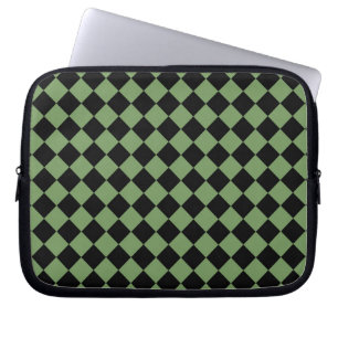 Green Black Schachbrett Diamond Pattern Laptopschutzhülle