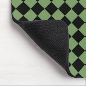 Green Black Schachbrett Diamond Pattern Mousepad (Ecke)