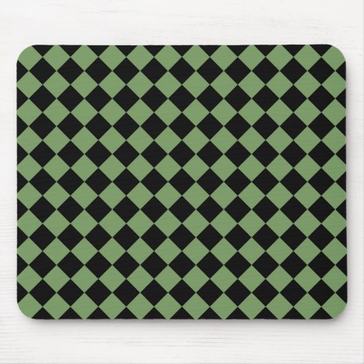 Green Black Schachbrett Diamond Pattern Mousepad (Vorne)