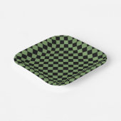 Green Black Schachbrett Diamond Pattern Pappteller (Gewinkelt)