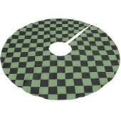 Green Black Schachbrett Diamond Pattern Polyester Weihnachtsbaumdecke (Schrägansicht)