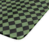 Green Black Schachbrett Diamond Pattern Schneidebrett (Ecke)