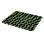 Green Black Schachbrett Diamond Pattern Schneidebrett (Ecke)