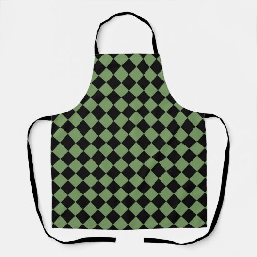 Green Black Schachbrett Diamond Pattern Schürze (Vorderseite)