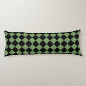 Green Black Schachbrett Diamond Pattern Seitenschläferkissen (Rückseite)