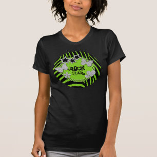 Green Black Silver Zebra Glitzer Rock Star T - Shi T-Shirt