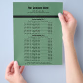 Green Black Simple Border Price List 2 Flyer (Hand)