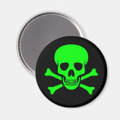 Green & Black Skull & Crossbones Magnet (Vorderseite/Rückseite)