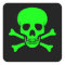 Green & Black Skull & Crossbones Sticker