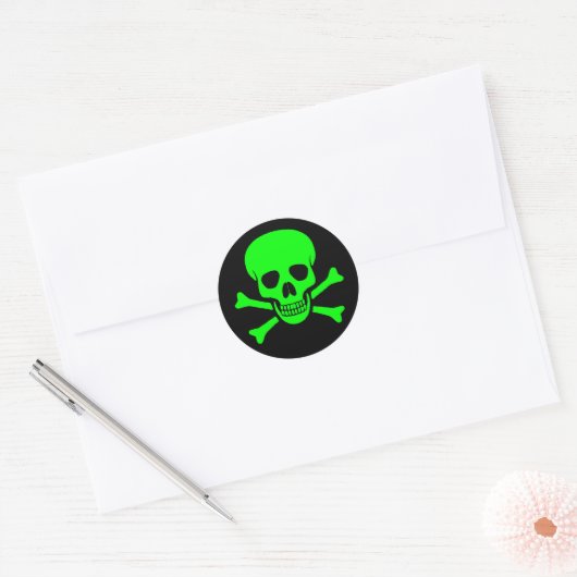 Green & Black Skull & Crossbones Sticker (Umschlag)