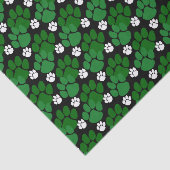 Green & Black Small Pawprints Seidenpapier (Ausschnitt)