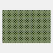 Green Black Small Polka Dot Muster Geschenkpapier Set (Vorderseite)
