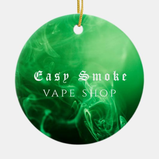 Green Black Smoke Vape Shop Keramik Ornament (Vorne)