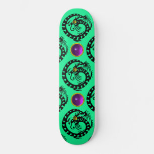GREEN BLACK SNAKE DRAGON ,Lila Amethyst Gemische Skateboard