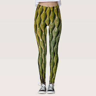 Green Black Snake Scales Leggings
