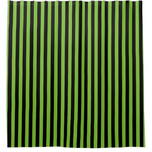 Green Black Stripe Halloween Duschvorhang (Vorderseite)