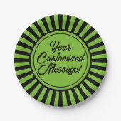 Green Black Stripe Halloween Pappteller (Vorderseite)